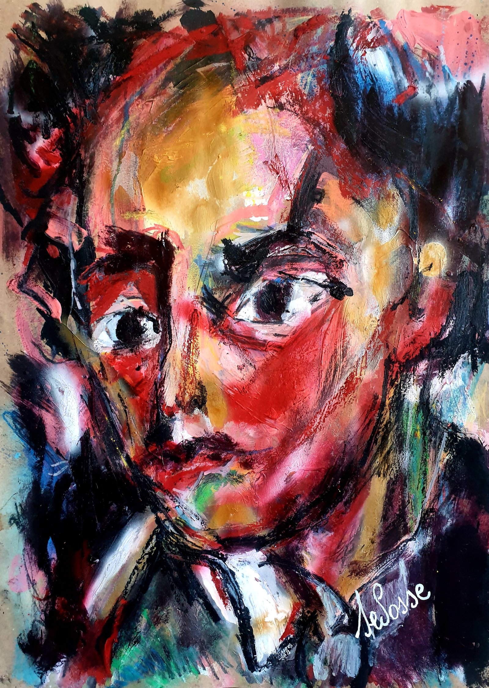 Tableau Expressionnisme Franz Kafka Peinture Selosse Art Bruxelles par Jérôme Selosse